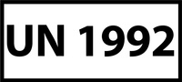 Nalepka UN1992 (FOLIA) 12x6cm (rolka po 250 sztuk nalepek)